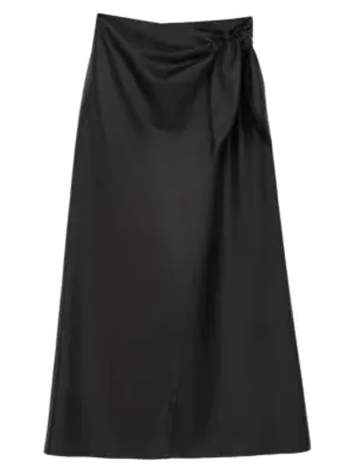 Nanushka Amas Leather Midi Skirt In Black