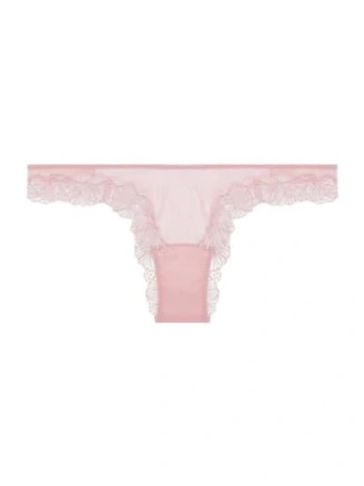 La Perla Brazilian Cut Lace Trim Panties In Pink