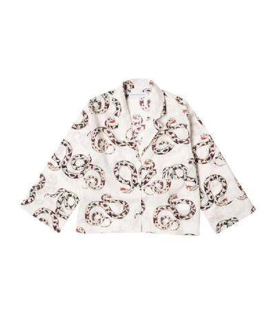 Desmond & Dempsey Snake Print Boxy Pyjama Shirt