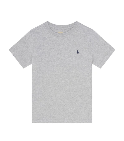 Ralph Lauren Kids' Logo Embroidered T-shirt (6-14 Years) In Grey