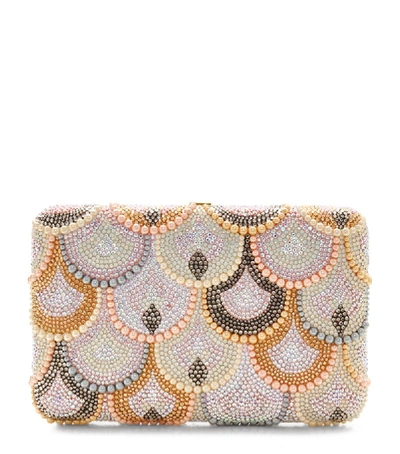 Judith Leiber Scalloped Crystal Seamless Clutch In Multi