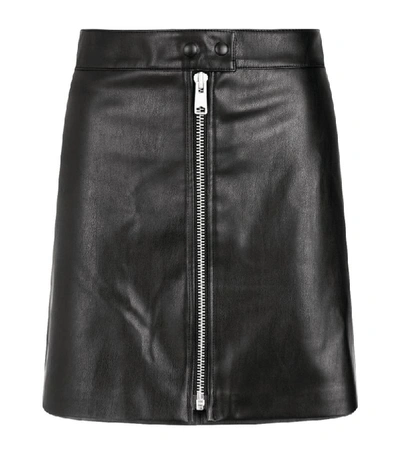 Allsaints Axel Faux Leather Zip Front Skirt In Black