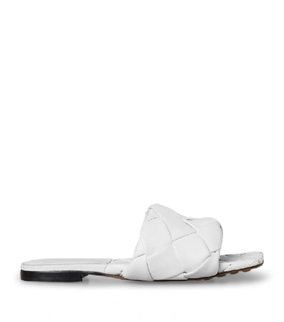 Bottega Veneta Quilted Leather Lido Flat Sandals In White