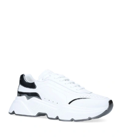 Dolce & Gabbana White Leather Sneakers With Logo