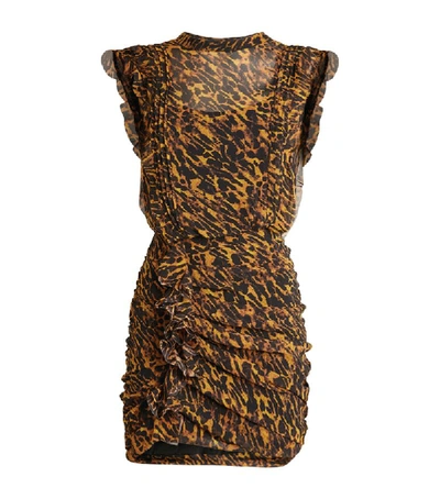 Allsaints Hali Ambient Leopard Print Mini Dress-brown