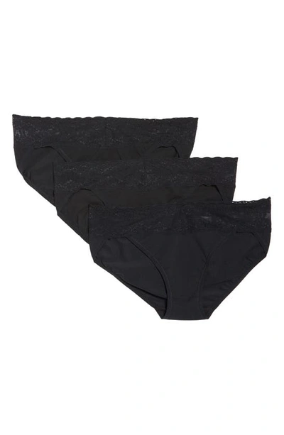 Natori Bliss Perfection 3-pack Bikini Briefs In Black