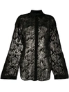 MSGM SHEER FLORAL LACE SHIRT