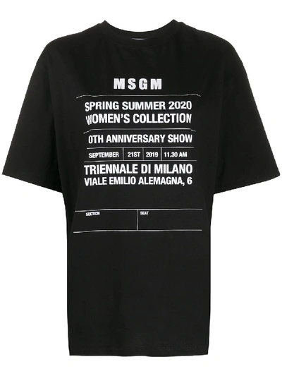 Msgm Ss20 Oversized T-shirt In Black