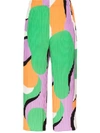 ISSEY MIYAKE PRINTED PLEATED CROPPED TROUSERS