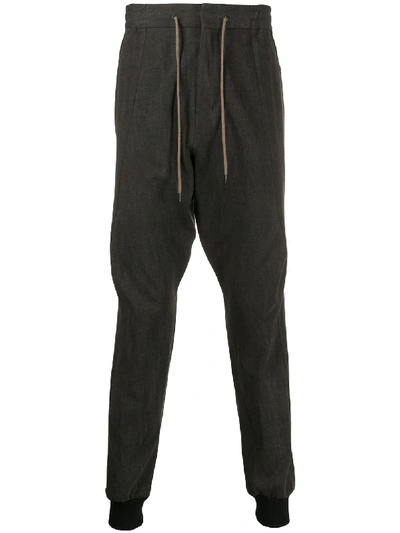Devoa Dropped-crotch Track Trousers In Grey