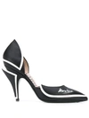 MOSCHINO CONTRAST PIPING DETAILED PUMPS