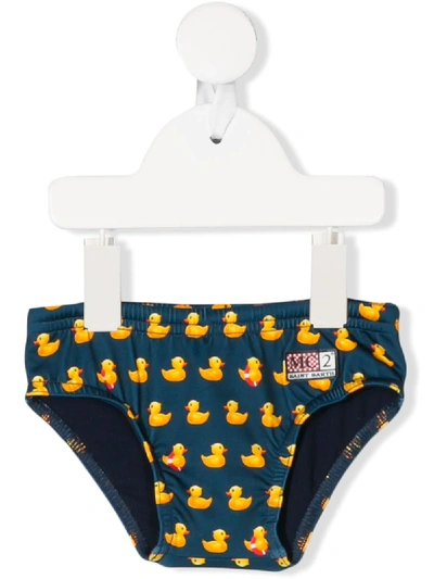 Mc2 Saint Barth Babies' Ducky Swimming Briefs In Blue