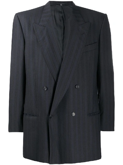 Pre-owned Valentino 1980s Double-breasted Blazer In Grey