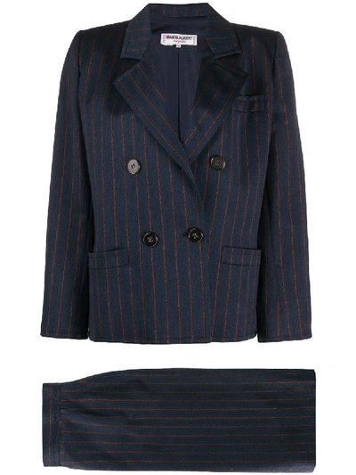 Pre-owned Saint Laurent 1980s Skirt Suit In Blue