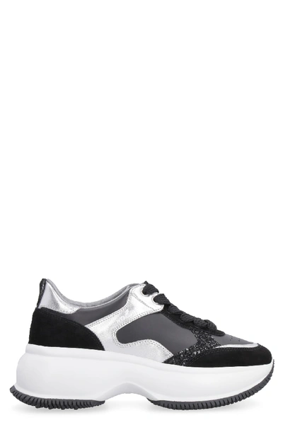 Hogan H435 New Iconic Leather Sneakers In Black