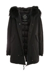MR & MRS ITALY BLACK PARKA MIDI WITH PADDED LINING FOR WOMAN,XPM0219900002