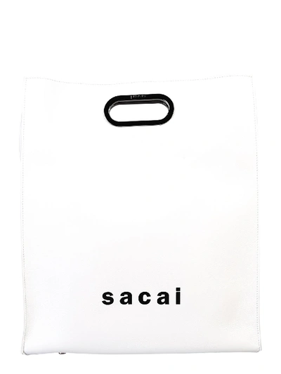 Sacai Branded Bag In White