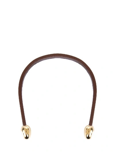 Bottega Veneta Leather Open Necklace In Brown