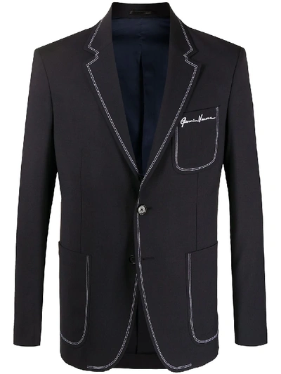 Versace Classic Tailored Blazer In Blue