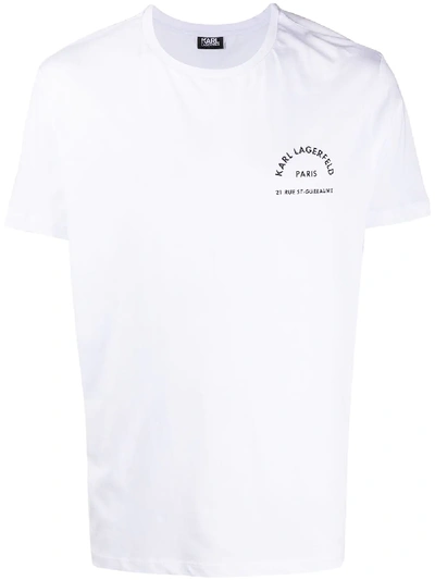 Karl Lagerfeld Logo Print T-shirt In Weiss