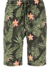 SUN 68 TROPICAL FLORAL PRINT ELASTICATED WAIST SHORTS