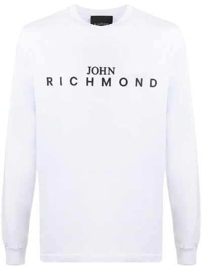 John Richmond Logo Print Longsleeved T-shirt In White