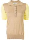 LEE MATHEWS COLOUR-BLOCK POLO TOP