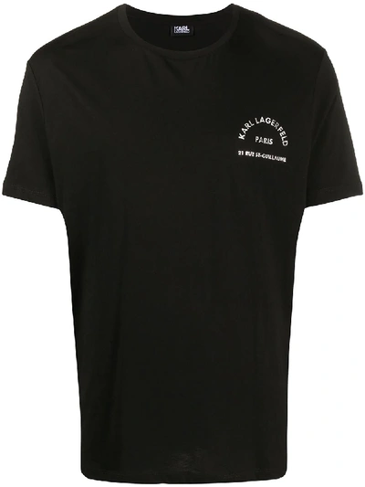 Karl Lagerfeld Logo Print T-shirt In Schwarz