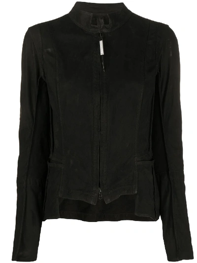 Isaac Sellam Experience Fitted Zip-up Jacket In Black