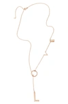 Adornia Love Lariat Necklace In Gold
