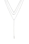 Ettika Layered Opal Lariat Women's Necklace Set Of 3 In Silver