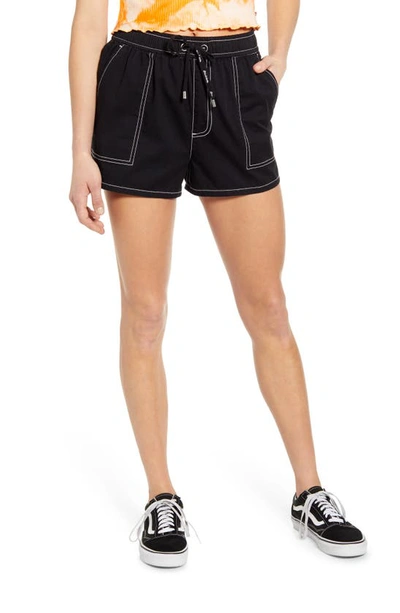 Dickies Contrast Stitch Pull On Shorts In Black