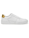 VERSACE BAROQUE-PRINT LEATHER SNEAKERS,400012401606