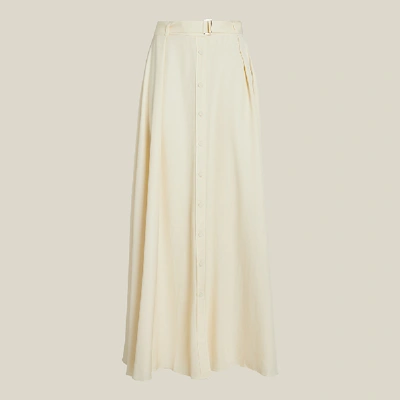 Pre-owned Layeur Cream Borden Button Down Maxi Skirt Fr 40