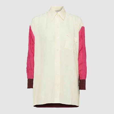 Pre-owned Victoria Beckham White Oversized Colour Block Cotton Shirt 2
