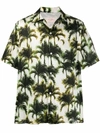 Buscemi Palm Tree Print Short-sleeve Shirt In Multicolor