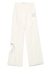 OFF-WHITE OFF-WHITE WOMEN'S WHITE LEATHER PANTS,OWJB007S20LEA0010100 38