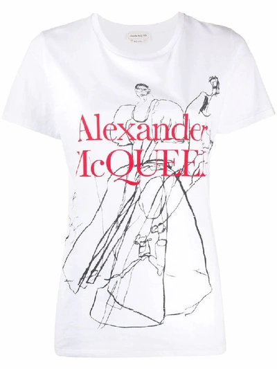 Alexander Mcqueen Women's White Cotton T-shirt