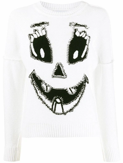 Moschino Rib Knit Sweatshirt In White