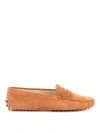 Tod's City Gommino Suede Loafers In Orange
