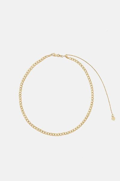 Anine Bing Mini Curb Necklace In Gold In 14k Gold