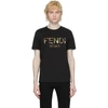 FENDI FENDI 黑色多色徽标 T 恤