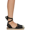 FENDI BLACK 'FOREVER FENDI' ANKLE STRAP ESPADRILLES