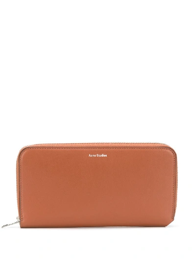 Acne Studios Fluorite Logo-print Wallet In Brown