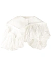 COMME DES GARÇONS ASYMMETRIC CROPPED RUFFLE SHAWL TOP