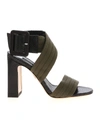PINKO MARTY SANDALS IN BLACK AND GREEN
