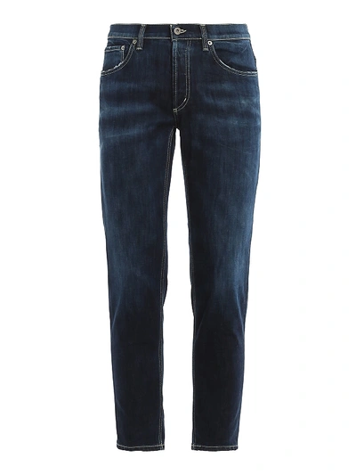 Dondup Skinny Jeans In Washed-out Denim In Blue