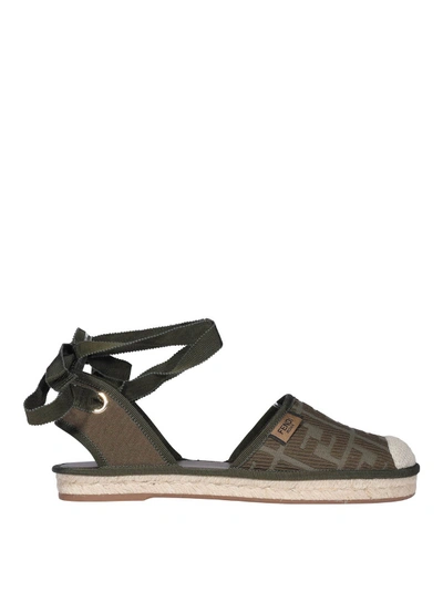 Fendi Ff Patterned Espadrilles In Brown