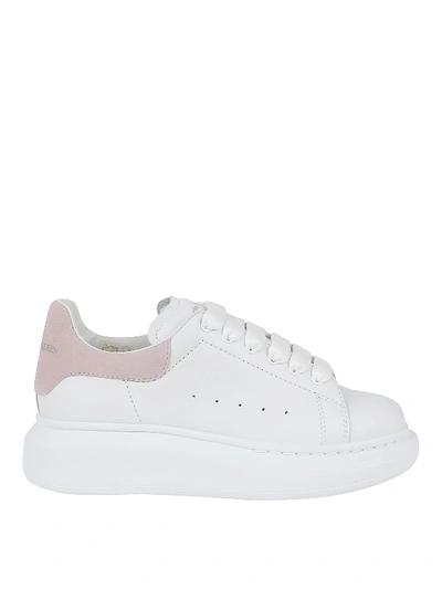 Alexander Mcqueen Leather Platform Sneakers In White,patchouli