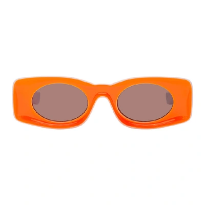 Loewe + Paula's Ibiza Square-frame Neon Acetate Sunglasses In Orange